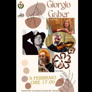 Domenica 9 febbraio spettacolo dedicato a Giorgio Gaber