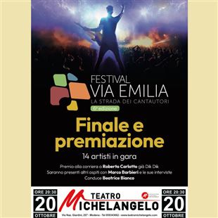 Festival Via Emilia la strada dei Cantautori: domenica a Modena la finale