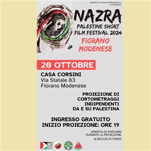 Domenica a Casa Corsini il Nazra Palestine Short Film Festival 